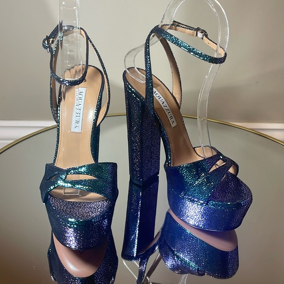 Aquazzura Sinner 140 platform heeled sandals sz 35.5 - Picture 8 of 17